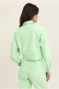 Τζιν  jacket πράσινο crop