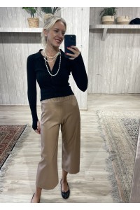 Παντελόνι eco leather cropped