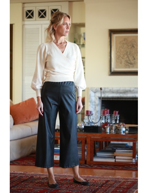 Παντελόνι eco leather cropped