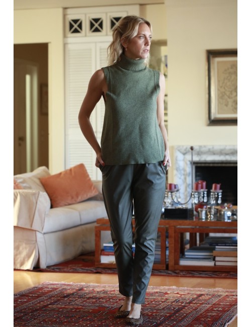 Παντελόνι eco leather με λάστιχο
