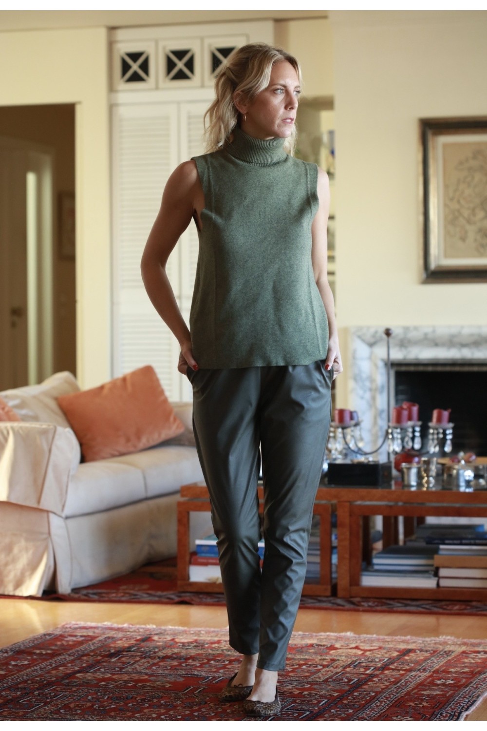 Παντελόνι eco leather με λάστιχο