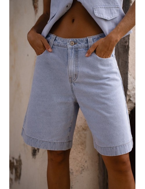 Denim Βερμούδα Γυναικεία Ψηλόμεση – Μοντέρνα Γραμμή | Frenchie