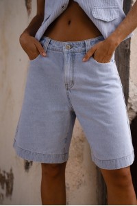 Denim Βερμούδα Γυναικεία Ψηλόμεση – Μοντέρνα Γραμμή | Frenchie