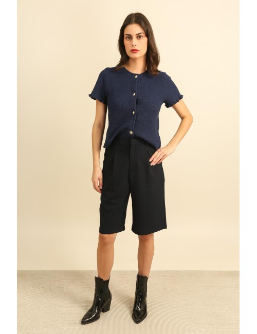 Γυναικεία βερμούδα ψηλόμεση με πιέτες – minimal chic γραμμή