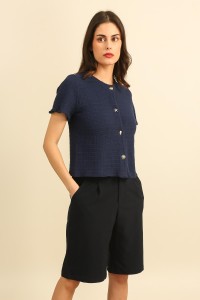 Γυναικεία βερμούδα ψηλόμεση με πιέτες – minimal chic γραμμή