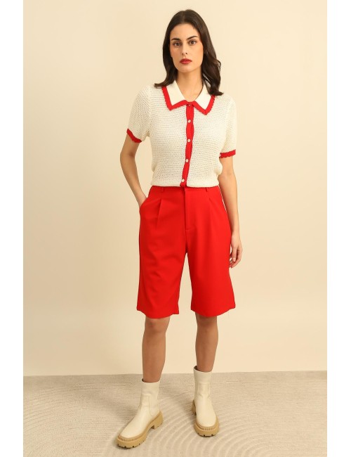 Γυναικεία βερμούδα ψηλόμεση με πιέτες – minimal chic γραμμή