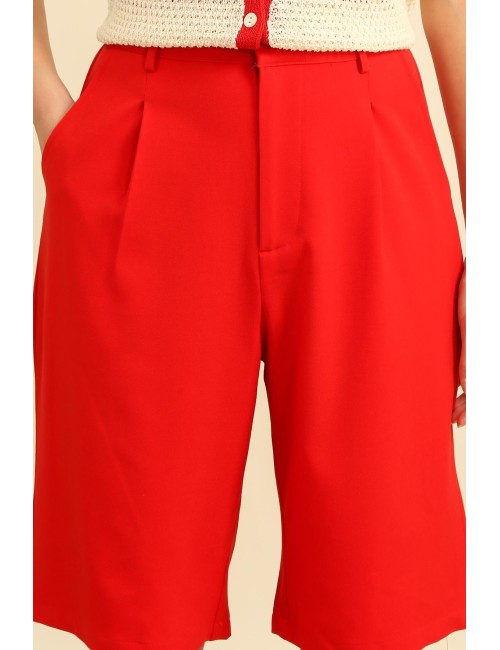 Γυναικεία βερμούδα ψηλόμεση με πιέτες – minimal chic γραμμή