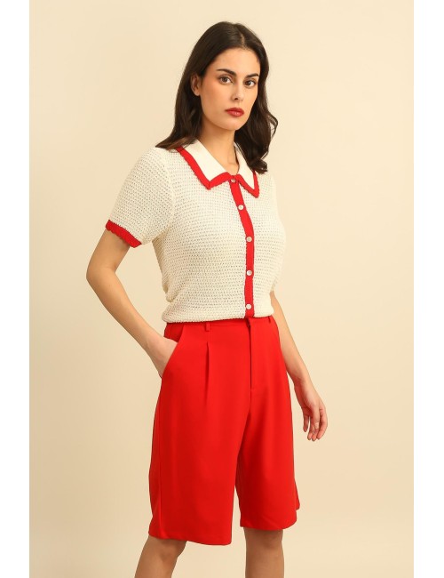Γυναικεία βερμούδα ψηλόμεση με πιέτες – minimal chic γραμμή