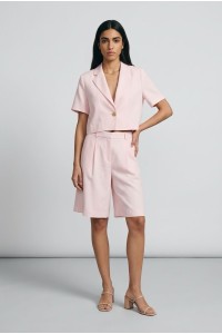Κοντό Σακάκι Γυναικείο με Κουμπί | Cropped Blazer Set