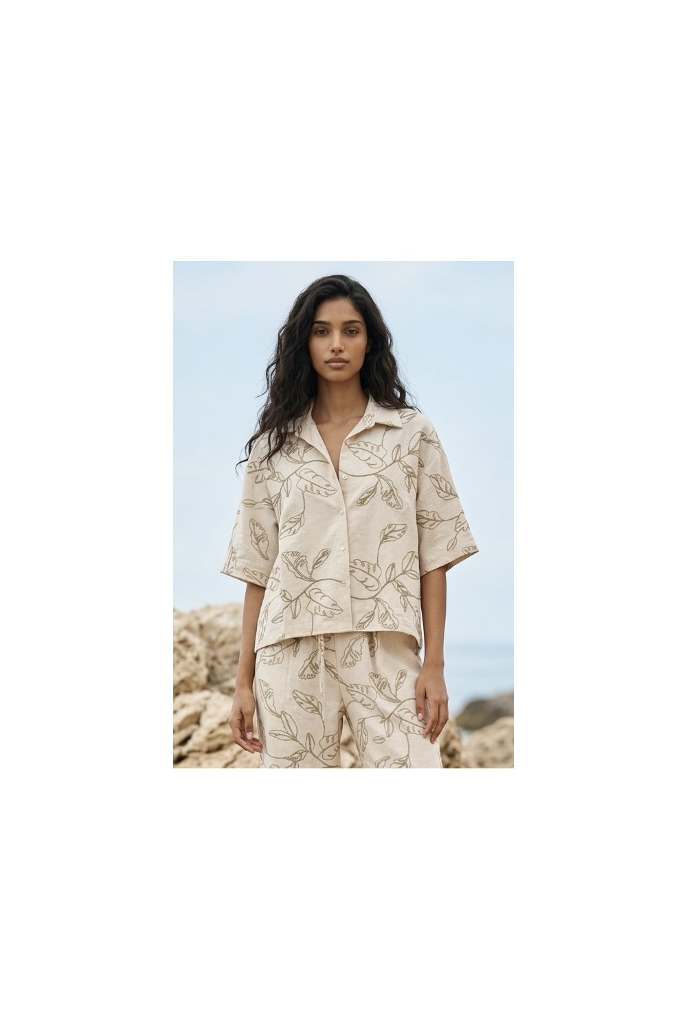 Clarisée Γυναικείο Πουκάμισο με Botanical Print & Relaxed Fit