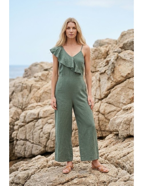 Γυναικεία Ολόσωμη Φόρμα Wide Leg με Βολάν | Frenchie