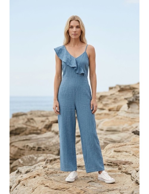 Γυναικεία Ολόσωμη Φόρμα Wide Leg με Βολάν | Frenchie