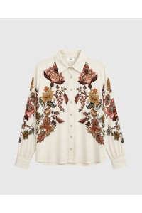 Γυναικείο Εκρού Πουκάμισο με Floral Print