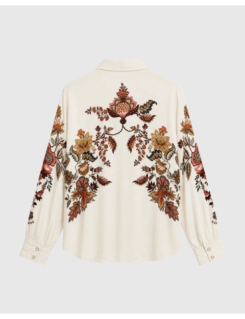 Γυναικείο Εκρού Πουκάμισο με Floral Print