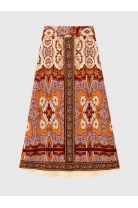 Γυναικείο Σετ με Retro Floral Πουκάμισο & Ψηλόμεση Φούστα