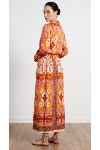 Γυναικείο Σετ με Retro Floral Πουκάμισο & Ψηλόμεση Φούστα
