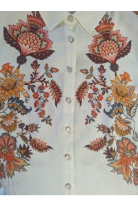 Γυναικείο Εκρού Πουκάμισο με Floral Print