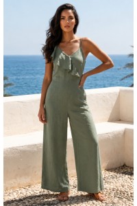 Γυναικεία Ολόσωμη Φόρμα Wide Leg με Βολάν | Frenchie