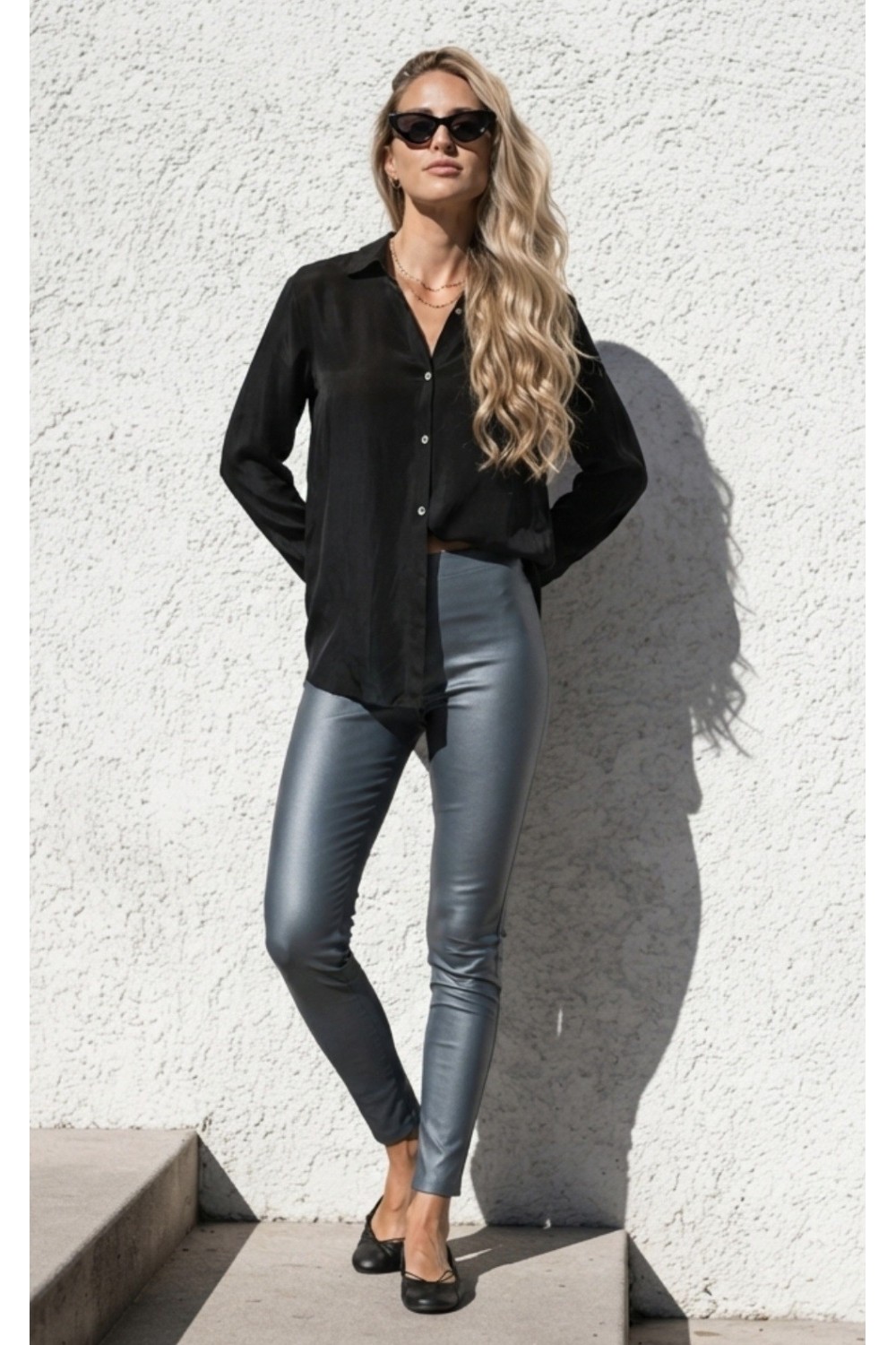 Κολάν eco leather σε στενή γραμμή