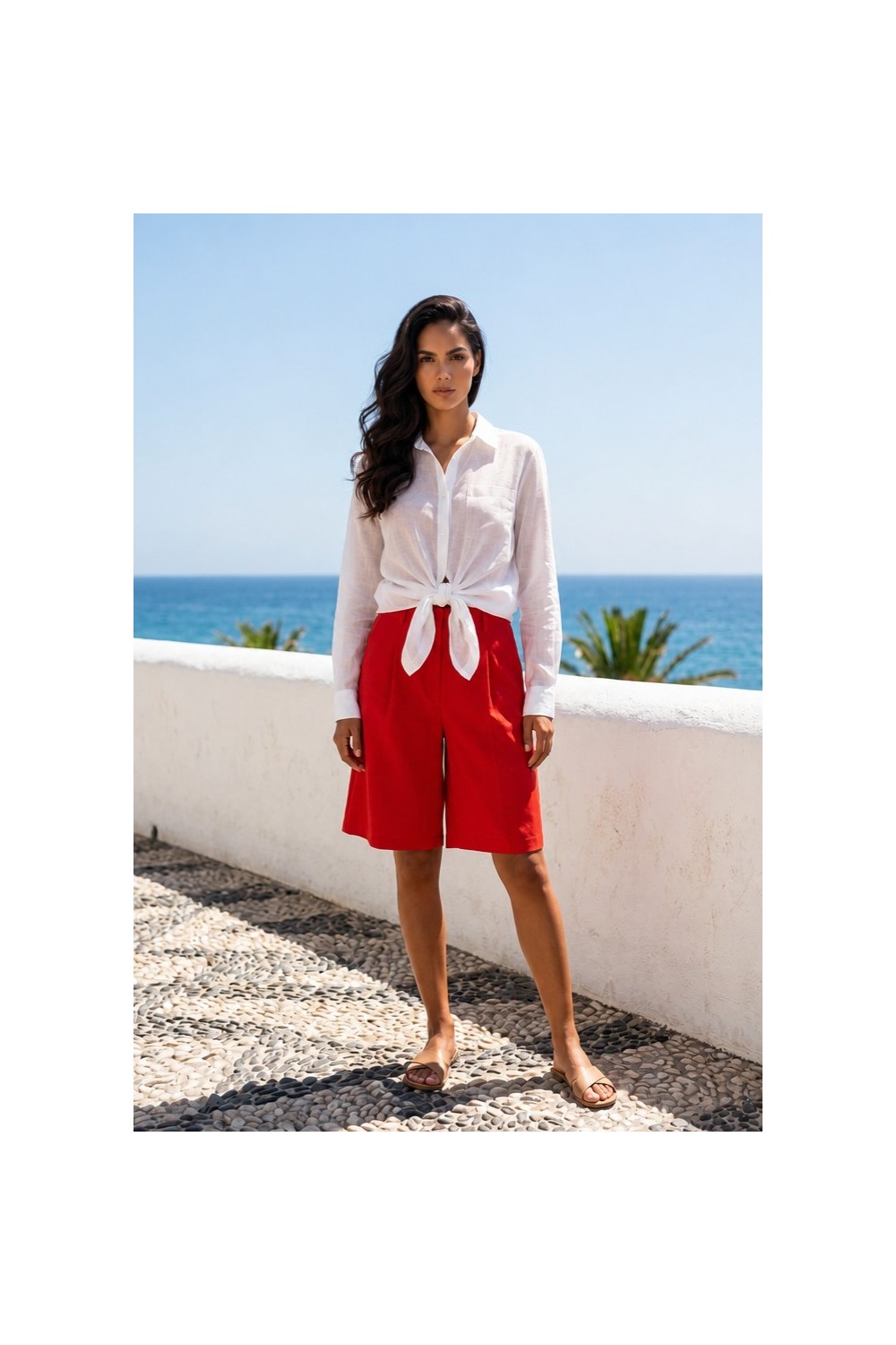 Γυναικεία βερμούδα ψηλόμεση με πιέτες – minimal chic γραμμή
