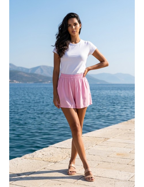 Σορτς σατέν silky με λάστιχο στην μέση