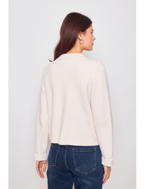 Ζακέτα cashmere and wool blend με γιακά