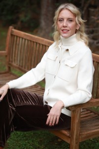 Ζακέτα cashmere and wool blend με γιακά